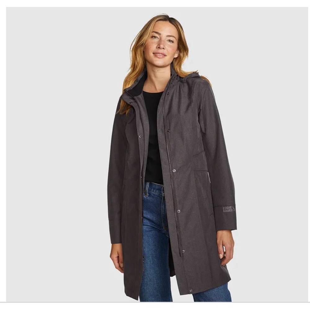 Women's Gray Eddie Bauer Trench Coat